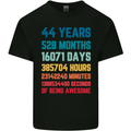 44th Birthday 44 Year Old Mens Cotton T-Shirt Tee Top Black