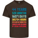 44th Birthday 44 Year Old Mens Cotton T-Shirt Tee Top Dark Chocolate