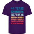 44th Birthday 44 Year Old Mens Cotton T-Shirt Tee Top Purple
