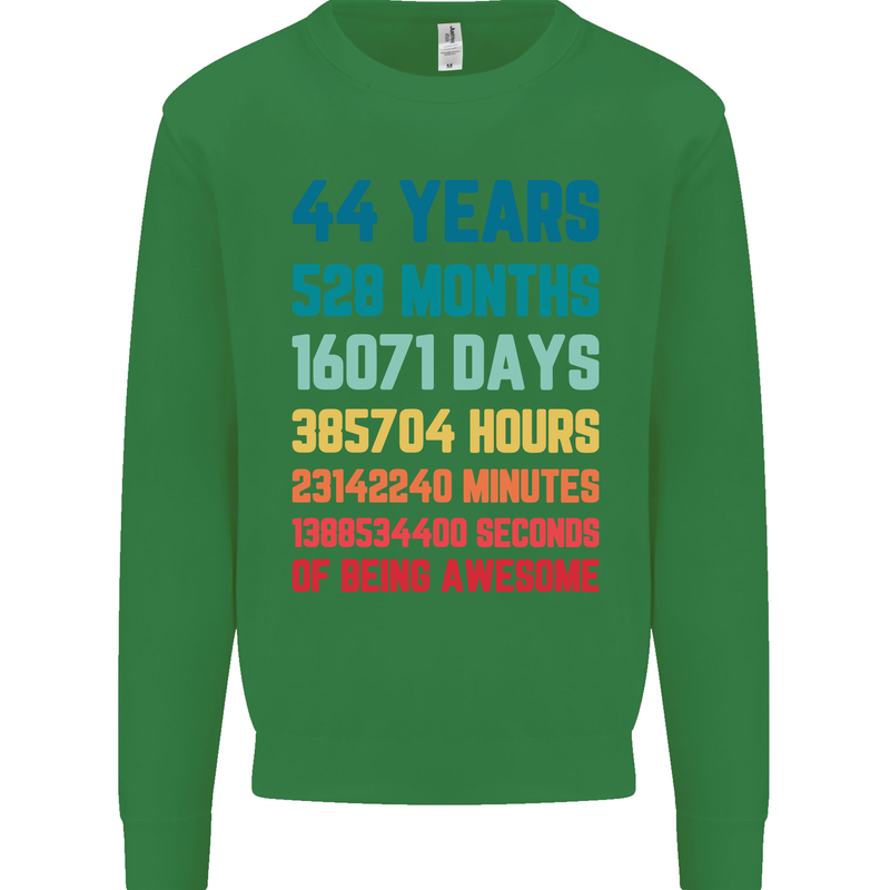 44th Birthday 44 Year Old Mens Sweatshirt Jumper Irish Green