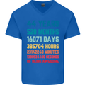 44th Birthday 44 Year Old Mens V-Neck Cotton T-Shirt Royal Blue