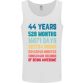 44th Birthday 44 Year Old Mens Vest Tank Top White