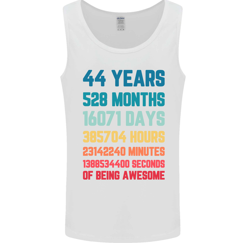 44th Birthday 44 Year Old Mens Vest Tank Top White