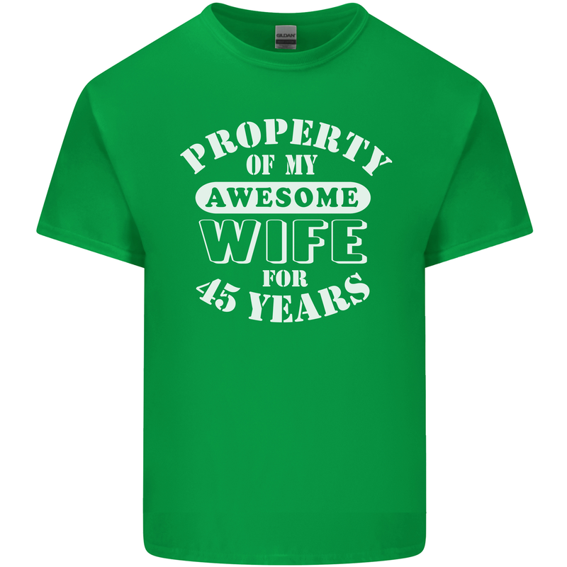 45 Year Wedding Anniversary 45th Funny Wife Mens Cotton T-Shirt Tee Top Irish Green