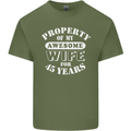 45 Year Wedding Anniversary 45th Funny Wife Mens Cotton T-Shirt Tee Top Military Green