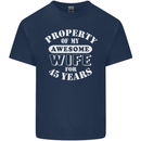 45 Year Wedding Anniversary 45th Funny Wife Mens Cotton T-Shirt Tee Top Navy Blue