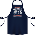 45 Year Wedding Anniversary 45th Rugby Cotton Apron 100% Organic Navy Blue