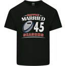 45 Year Wedding Anniversary 45th Rugby Mens Cotton T-Shirt Tee Top Black