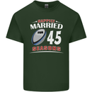 45 Year Wedding Anniversary 45th Rugby Mens Cotton T-Shirt Tee Top Forest Green