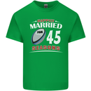 45 Year Wedding Anniversary 45th Rugby Mens Cotton T-Shirt Tee Top Irish Green