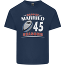 45 Year Wedding Anniversary 45th Rugby Mens Cotton T-Shirt Tee Top Navy Blue
