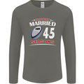 45 Year Wedding Anniversary 45th Rugby Mens Long Sleeve T-Shirt Charcoal