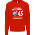 45 Year Wedding Anniversary 45th Rugby Mens Sweatshirt Jumper Bright Red