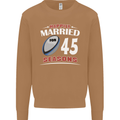 45 Year Wedding Anniversary 45th Rugby Mens Sweatshirt Jumper Caramel Latte