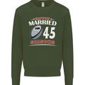 45 Year Wedding Anniversary 45th Rugby Mens Sweatshirt Jumper Forest Green