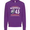 45 Year Wedding Anniversary 45th Rugby Mens Sweatshirt Jumper Purple