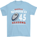 45 Year Wedding Anniversary 45th Rugby Mens T-Shirt 100% Cotton Light Blue