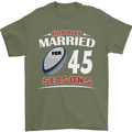 45 Year Wedding Anniversary 45th Rugby Mens T-Shirt 100% Cotton Military Green