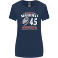 45 Year Wedding Anniversary 45th Rugby Womens Wider Cut T-Shirt Navy Blue