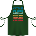 45th Birthday 45 Year Old Cotton Apron 100% Organic Forest Green