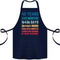 45th Birthday 45 Year Old Cotton Apron 100% Organic Navy Blue