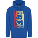 45th Birthday 45 Year Old Level Up Gamming Mens 80% Cotton Hoodie Royal Blue