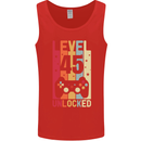 45th Birthday 45 Year Old Level Up Gamming Mens Vest Tank Top Red