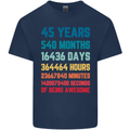 45th Birthday 45 Year Old Mens Cotton T-Shirt Tee Top Navy Blue