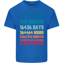 45th Birthday 45 Year Old Mens Cotton T-Shirt Tee Top Royal Blue