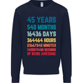 45th Birthday 45 Year Old Mens Sweatshirt Jumper Navy Blue