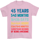 45th Birthday 45 Year Old Mens T-Shirt 100% Cotton Light Pink