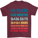 45th Birthday 45 Year Old Mens T-Shirt 100% Cotton Maroon