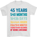 45th Birthday 45 Year Old Mens T-Shirt 100% Cotton White