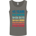 45th Birthday 45 Year Old Mens Vest Tank Top Charcoal
