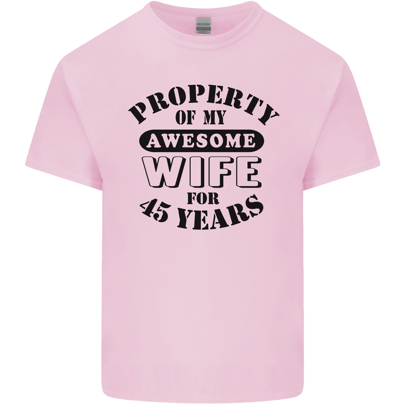 45th Wedding Anniversary 45 Year Funny Wife Mens Cotton T-Shirt Tee Top Light Pink