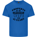 45th Wedding Anniversary 45 Year Funny Wife Mens Cotton T-Shirt Tee Top Royal Blue