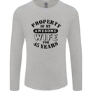 45th Wedding Anniversary 45 Year Funny Wife Mens Long Sleeve T-Shirt Sports Grey