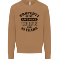 45th Wedding Anniversary 45 Year Funny Wife Mens Sweatshirt Jumper Caramel Latte