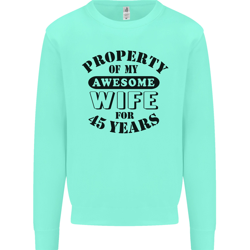 45th Wedding Anniversary 45 Year Funny Wife Mens Sweatshirt Jumper Peppermint