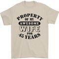 45th Wedding Anniversary 45 Year Funny Wife Mens T-Shirt 100% Cotton Sand