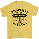45th Wedding Anniversary 45 Year Funny Wife Mens T-Shirt 100% Cotton Yellow