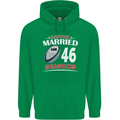 46 Year Wedding Anniversary 46th Rugby Mens 80% Cotton Hoodie Irish Green