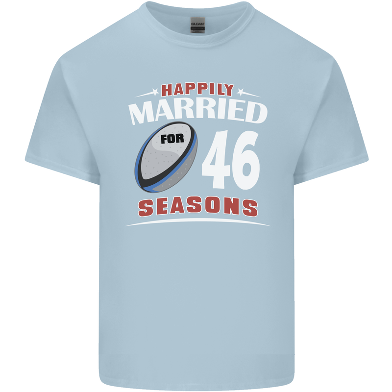 46 Year Wedding Anniversary 46th Rugby Mens Cotton T-Shirt Tee Top Light Blue