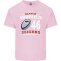 46 Year Wedding Anniversary 46th Rugby Mens Cotton T-Shirt Tee Top Light Pink