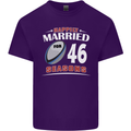 46 Year Wedding Anniversary 46th Rugby Mens Cotton T-Shirt Tee Top Purple