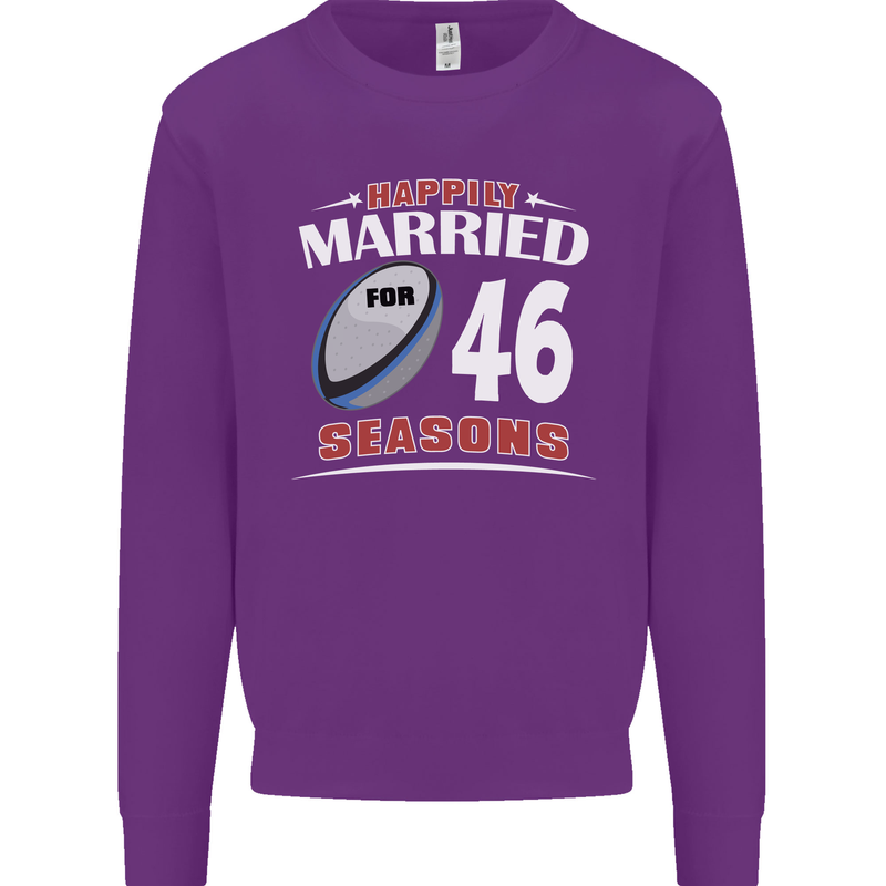 46 Year Wedding Anniversary 46th Rugby Mens Sweatshirt Jumper Purple