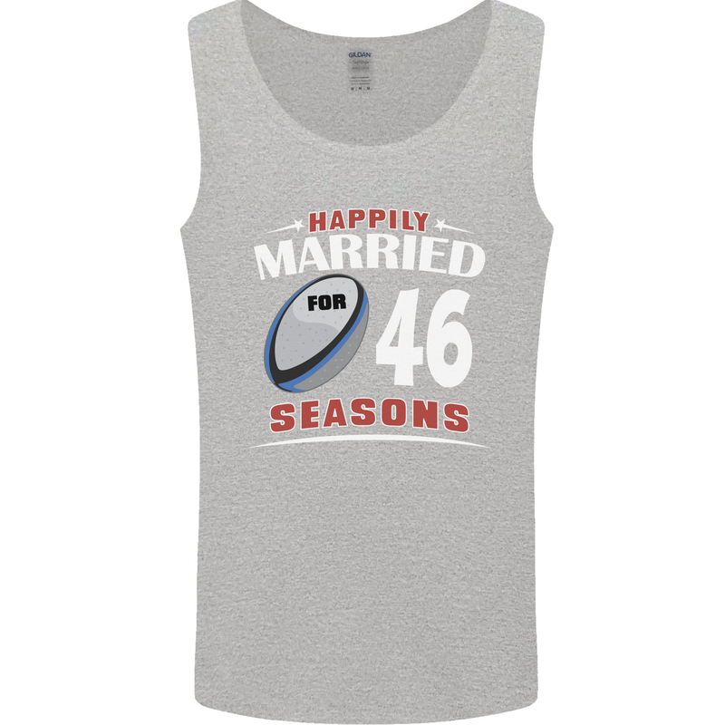 46 Year Wedding Anniversary 46th Rugby Mens Vest Tank Top Sports Grey