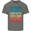 46th Birthday 46 Year Old Mens Cotton T-Shirt Tee Top Charcoal