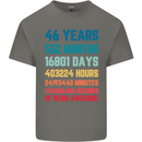 46th Birthday 46 Year Old Mens Cotton T-Shirt Tee Top Charcoal