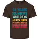 46th Birthday 46 Year Old Mens Cotton T-Shirt Tee Top Dark Chocolate